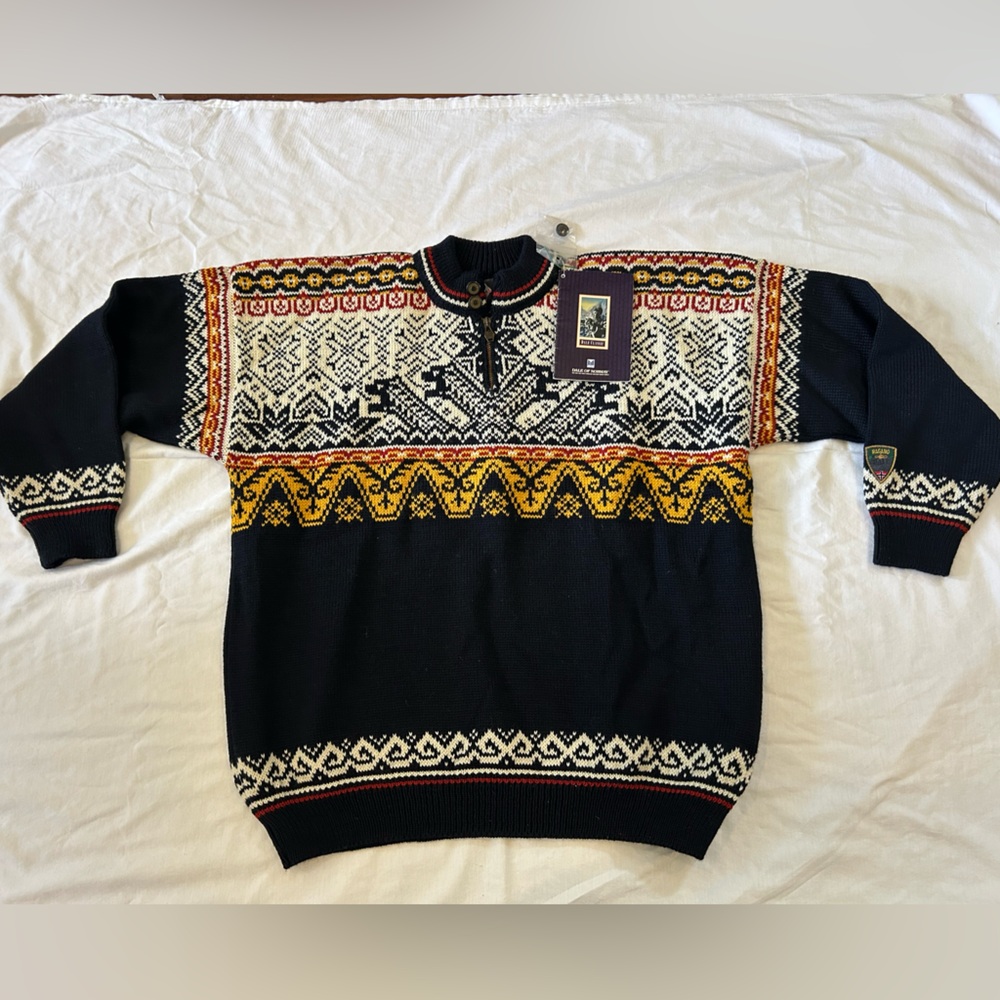 Dale of Norway Black, Yellow, and White Crewneck Sweater